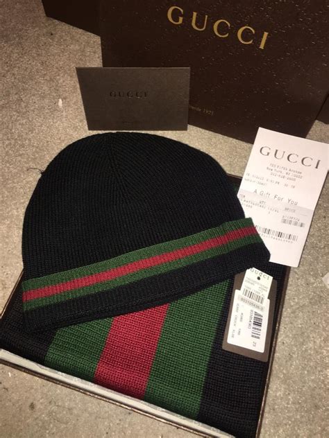 black gucci hat and scarf set|gucci scarf century 21.